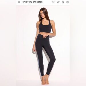 Set NWT Spiritual Gangster Black Leggings Nirvana Infinity Legging and bra.